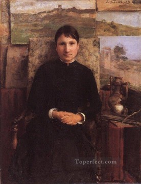  Jean Obras - Retrato de Madame Petitjean Realismo Emile Friant